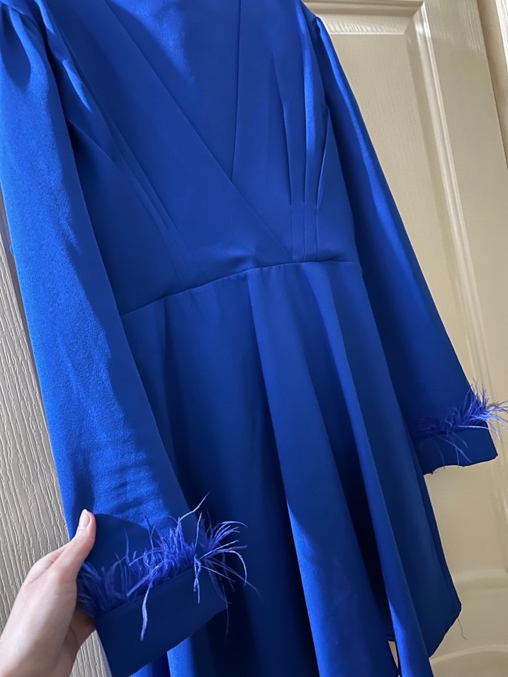 Uzun Kollu Mavi Drapeli Abiye ikili takim - Görsel 4