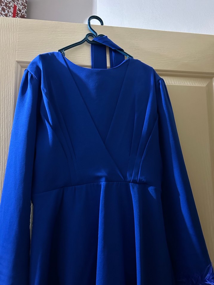 Uzun Kollu Mavi Drapeli Abiye ikili takim - Görsel 3