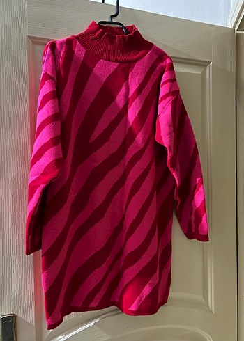 Pembe Zebra Desenli Uzun Kollu Kazak - Görsel 2