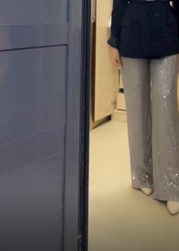 Gri Pul Detaylı  Kadın Pantolon - Görsel 2