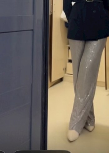 Gri Pul Detaylı  Kadın Pantolon - Görsel 3