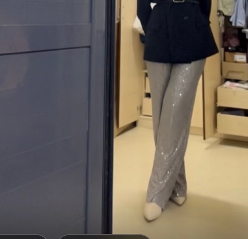 Gri Pul Detaylı  Kadın Pantolon - Görsel 3