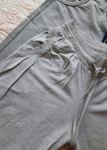 Gri Pamuklu eşofmanaltı - Görsel 2