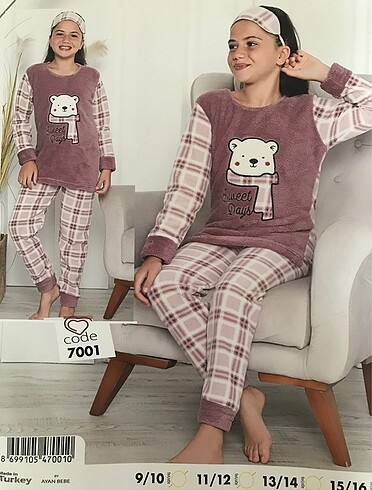 Yeni Sezon Çocuk Polar Pijama Takımı