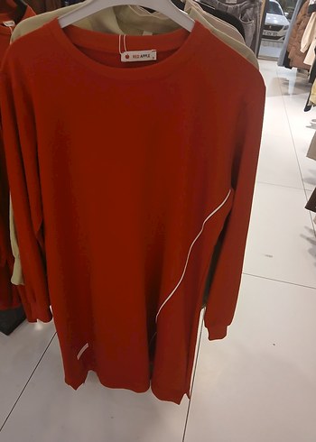 Koyu Kırmızı Uzun Kollu Rahat Kesim Tunik - Görsel 2