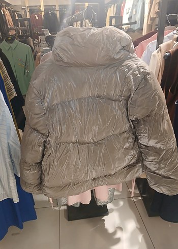 Gri Kadın Kısa Sokak Stili Mont - Görsel 2