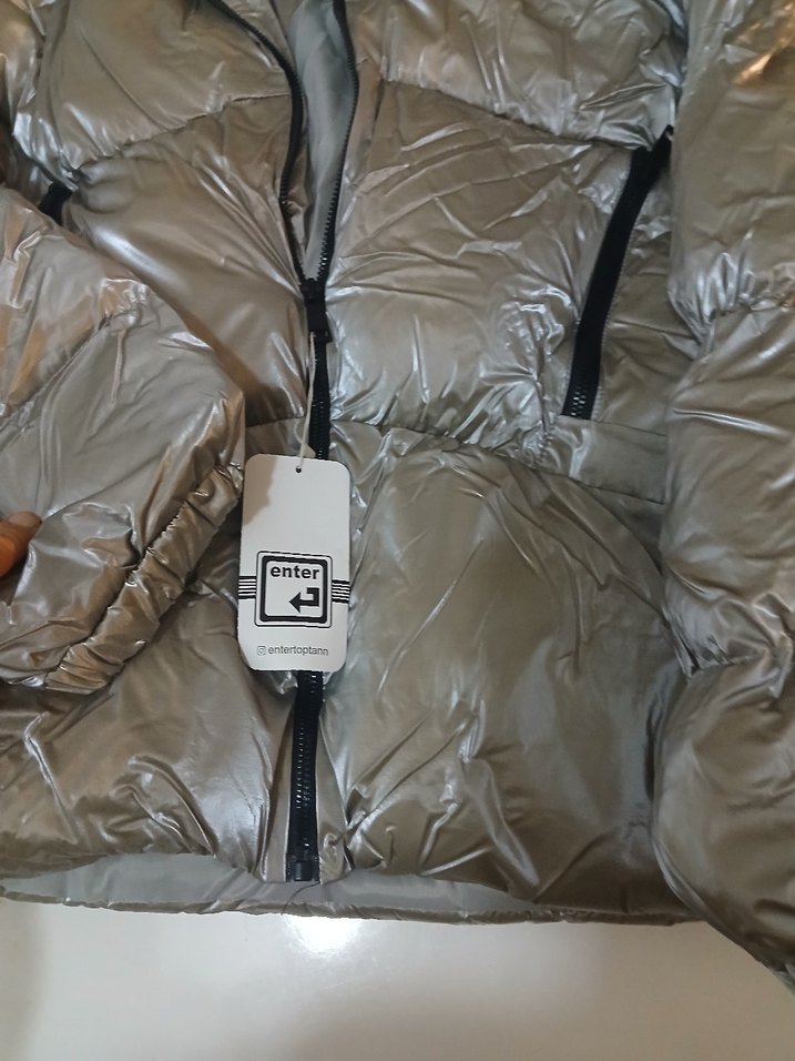 Gri Kadın Kısa Sokak Stili Mont - Görsel 3