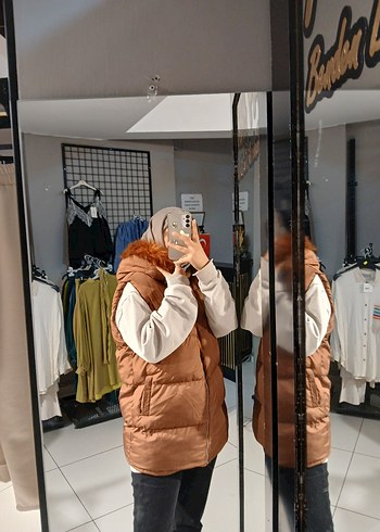 Gri Şişme Kadın Kışlık Ceket - Görsel 3