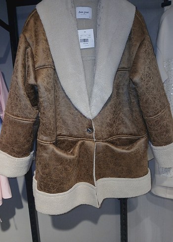 Kürklü Kahverengi Süet Kadın Ceket - Görsel 3