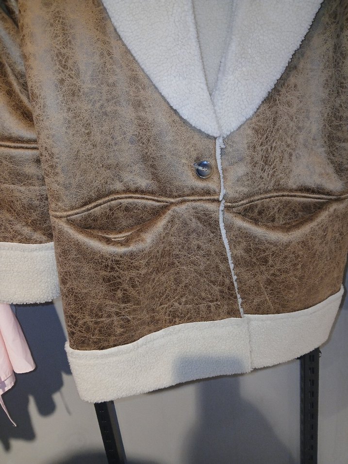 Kürklü Kahverengi Süet Kadın Ceket - Görsel 2