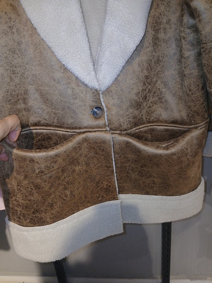 Kürklü Kahverengi Süet Kadın Ceket - Görsel 2