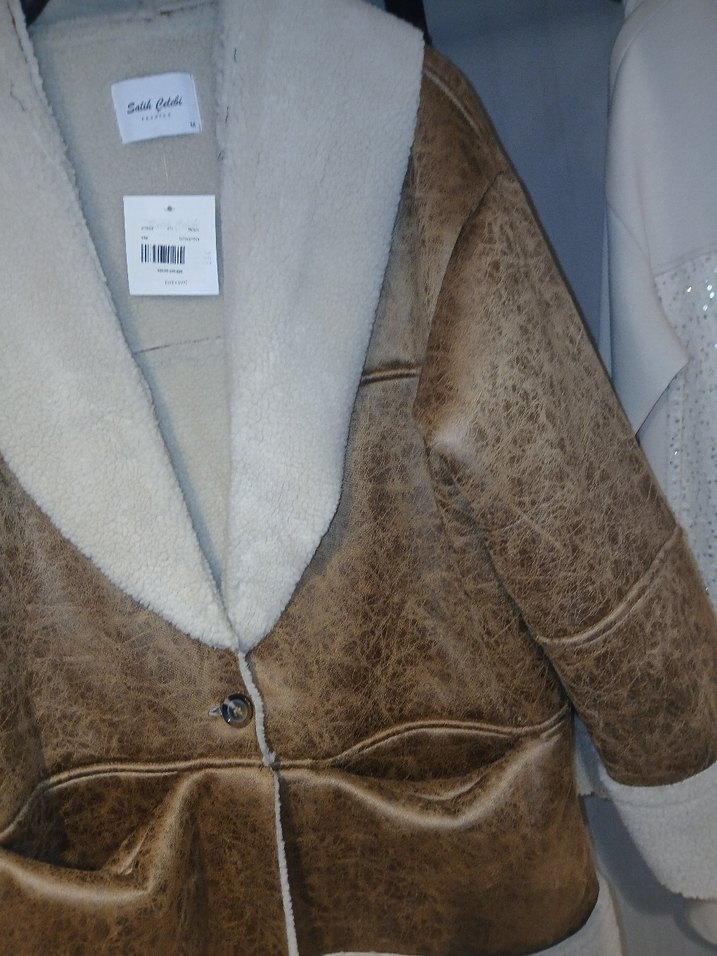 Kürklü Kahverengi Süet Kadın Ceket - Görsel 5