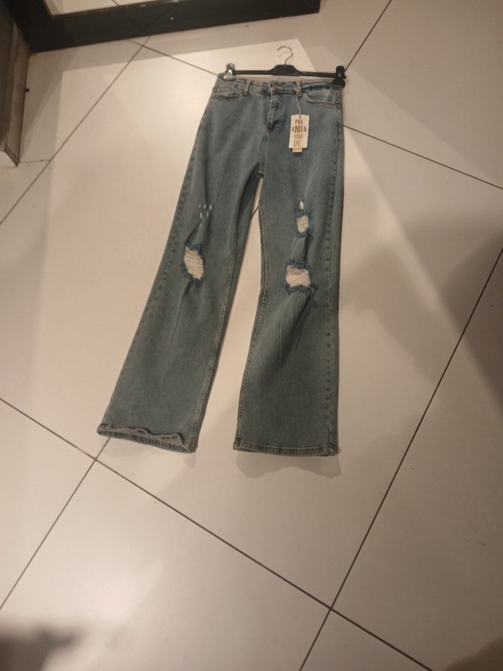 mavu Bol Kesim Kadın Midi Kot Pantolon - Görsel 2