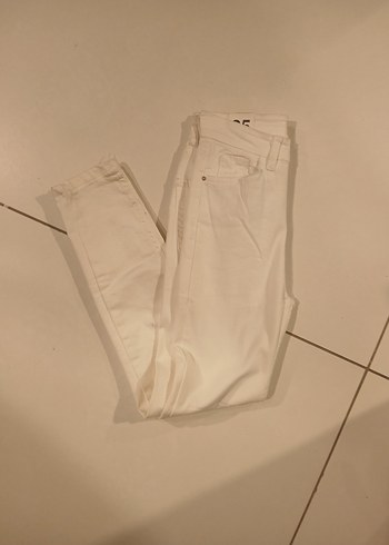 Kadın beyaz  Midi Boy Regular Fit Kot Pantolon - Görsel 2