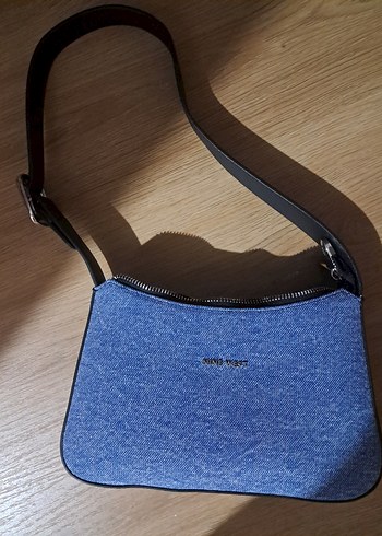 ninewest Mavi Kot Kumaşlı Kadın Omuz Çantası - Görsel 5