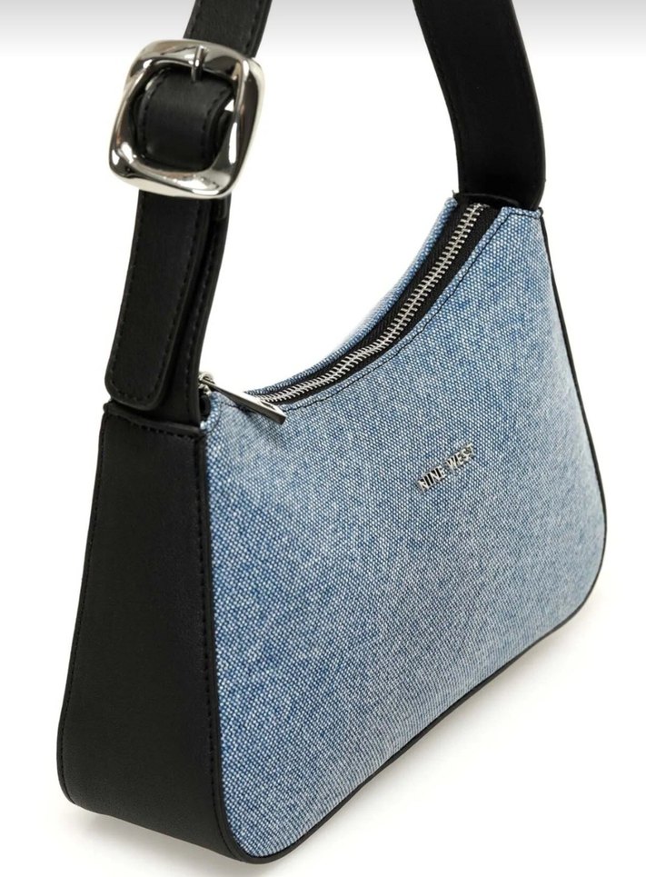 ninewest Mavi Kot Kumaşlı Kadın Omuz Çantası - Görsel 2