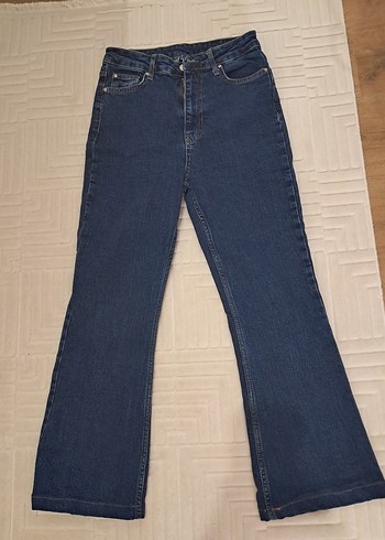 Lacivert Kadın jean Midi Boy Denim Pantolon