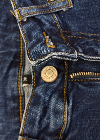 38 Beden Lacivert Kadın jean Midi Boy Denim Pantolon