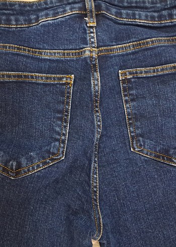 Lacivert Kadın jean Midi Boy Denim Pantolon - Görsel 5
