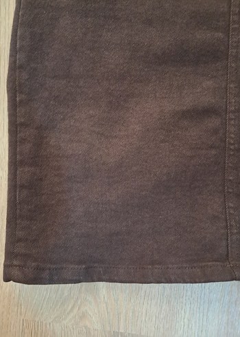 Kadın Kahverengi Kot Etek - Görsel 5