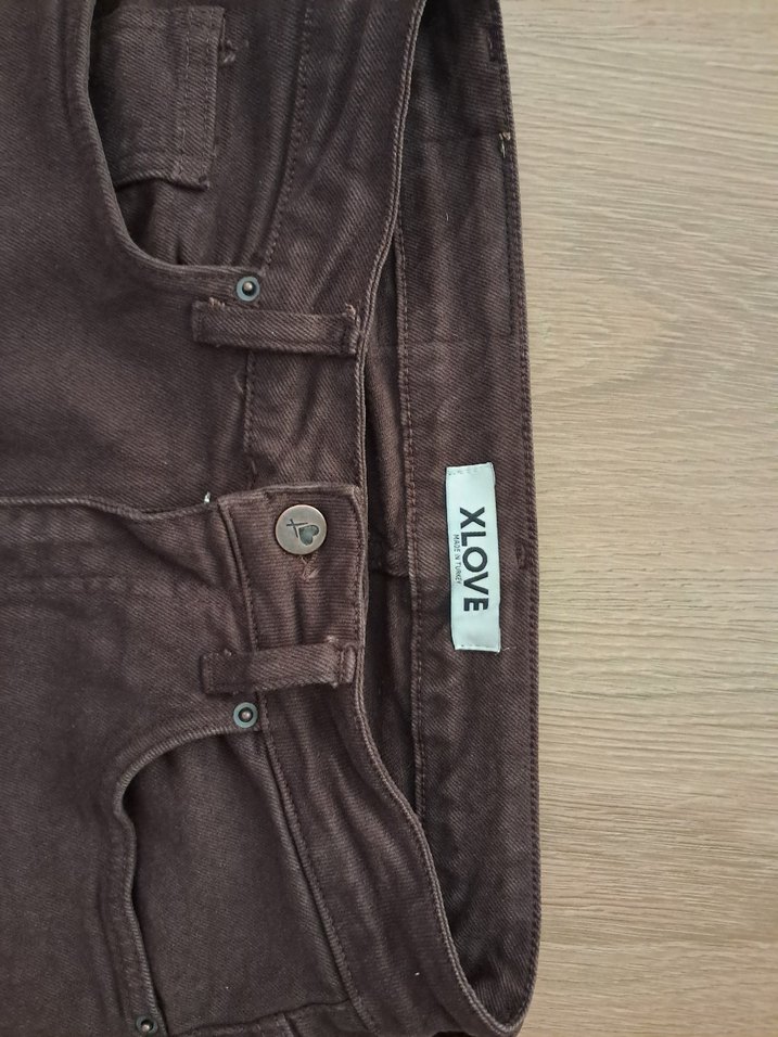 Kadın Kahverengi Kot Etek - Görsel 4