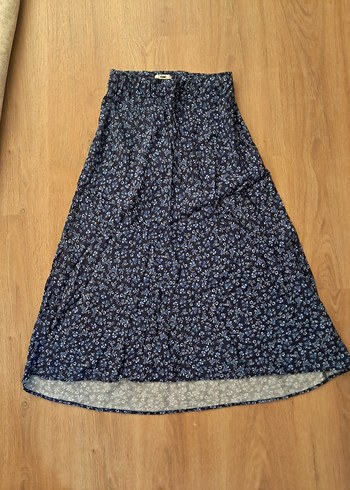 Baskılı Lacivert Mavi Etek - Görsel 2