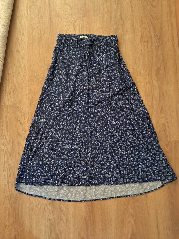 Baskılı Lacivert Mavi Etek - Görsel 2