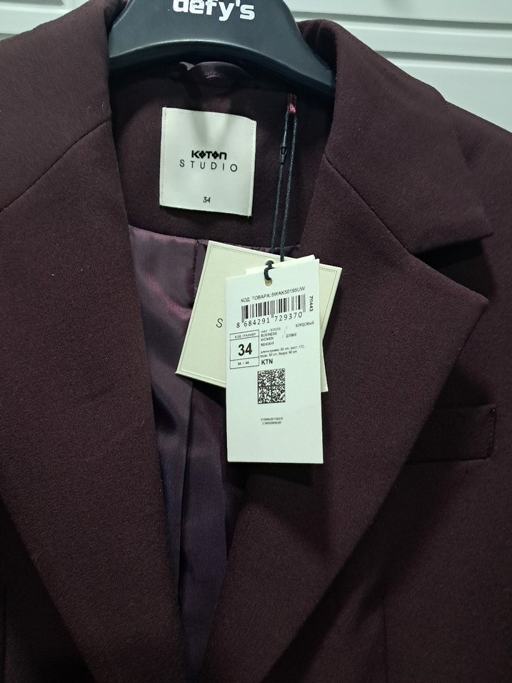 Bordo Düğmeli Kadın Blazer Ceket - Görsel 4