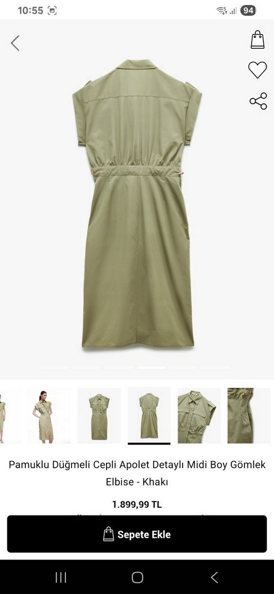 midi boy gömlek elbise - Görsel 2