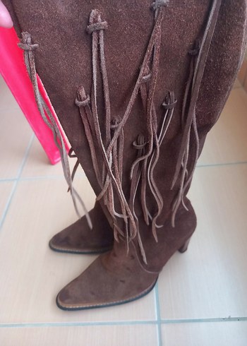 HAKİKİ SÜET GÜDERİ DERİ PÜSKÜLLÜ İTALYAN ÇİZME - Görsel 8