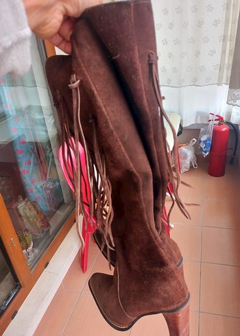 HAKİKİ SÜET GÜDERİ DERİ PÜSKÜLLÜ İTALYAN ÇİZME - Görsel 7