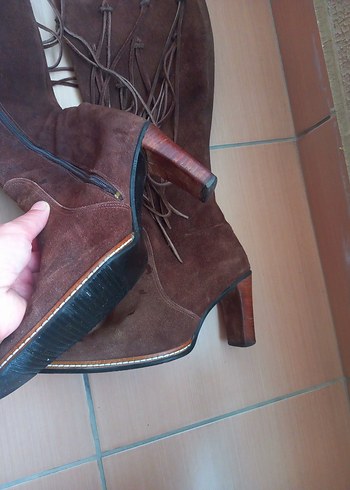 HAKİKİ SÜET GÜDERİ DERİ PÜSKÜLLÜ İTALYAN ÇİZME - Görsel 6