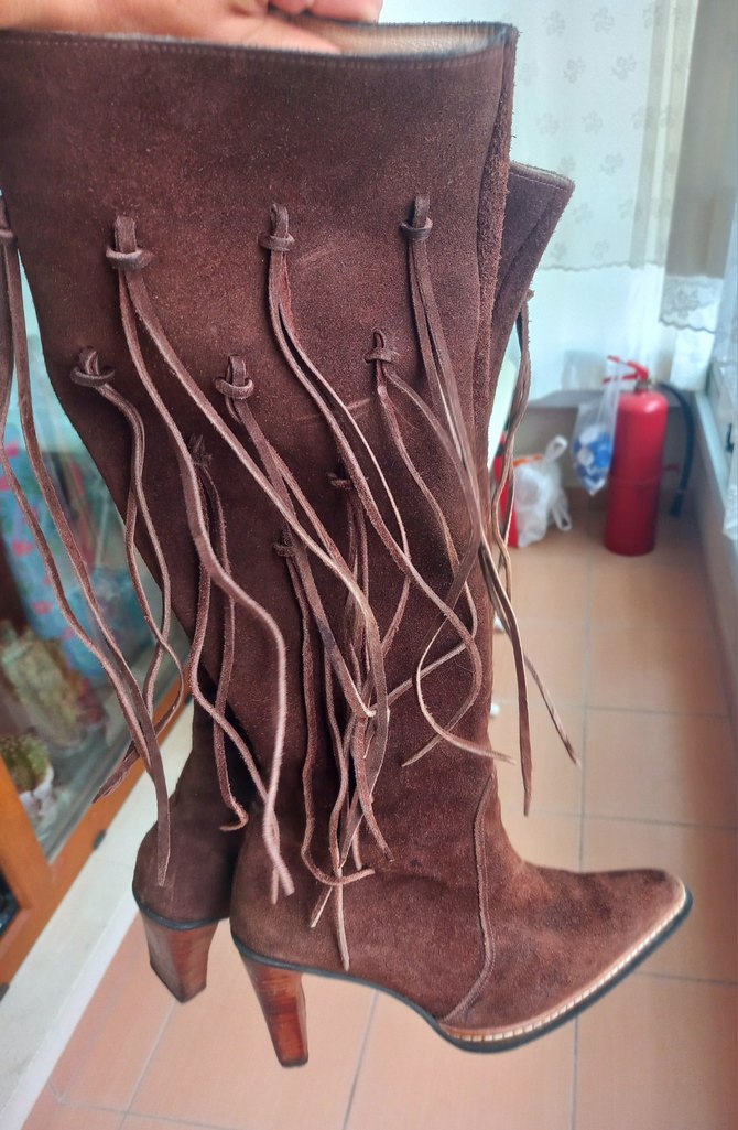 HAKİKİ SÜET GÜDERİ DERİ PÜSKÜLLÜ İTALYAN ÇİZME - Görsel 4