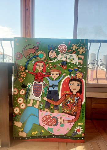 Renkli Figürlü Modern Tablo - Görsel 7