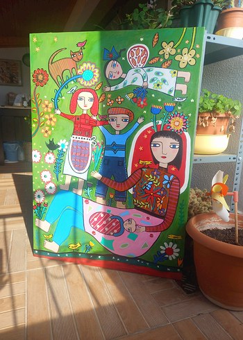 Renkli Figürlü Modern Tablo - Görsel 3