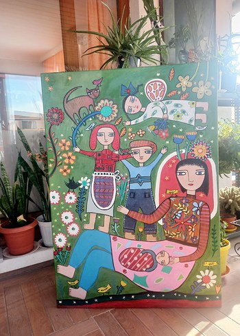 Renkli Figürlü Modern Tablo - Görsel 6