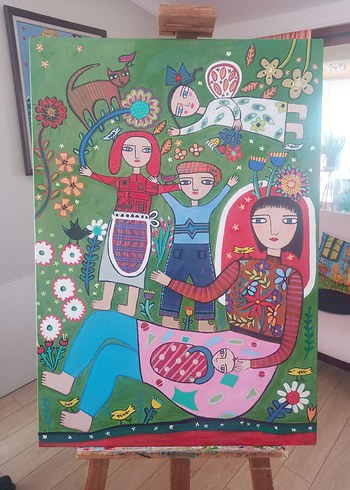 Renkli Figürlü Modern Tablo - Görsel 8