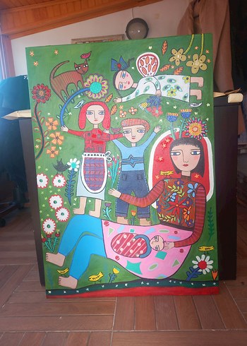 Renkli Figürlü Modern Tablo - Görsel 4