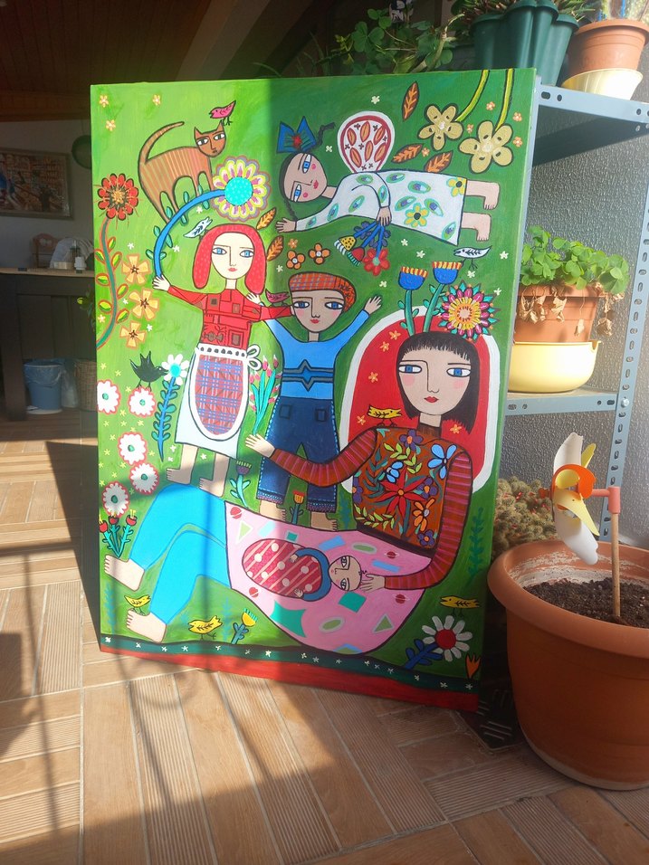 Renkli Figürlü Modern Tablo - Görsel 3