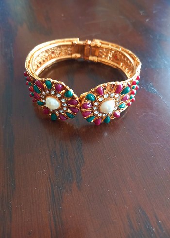 Altın Kaplama Hint Kelepçeli Bilezik - Görsel 3