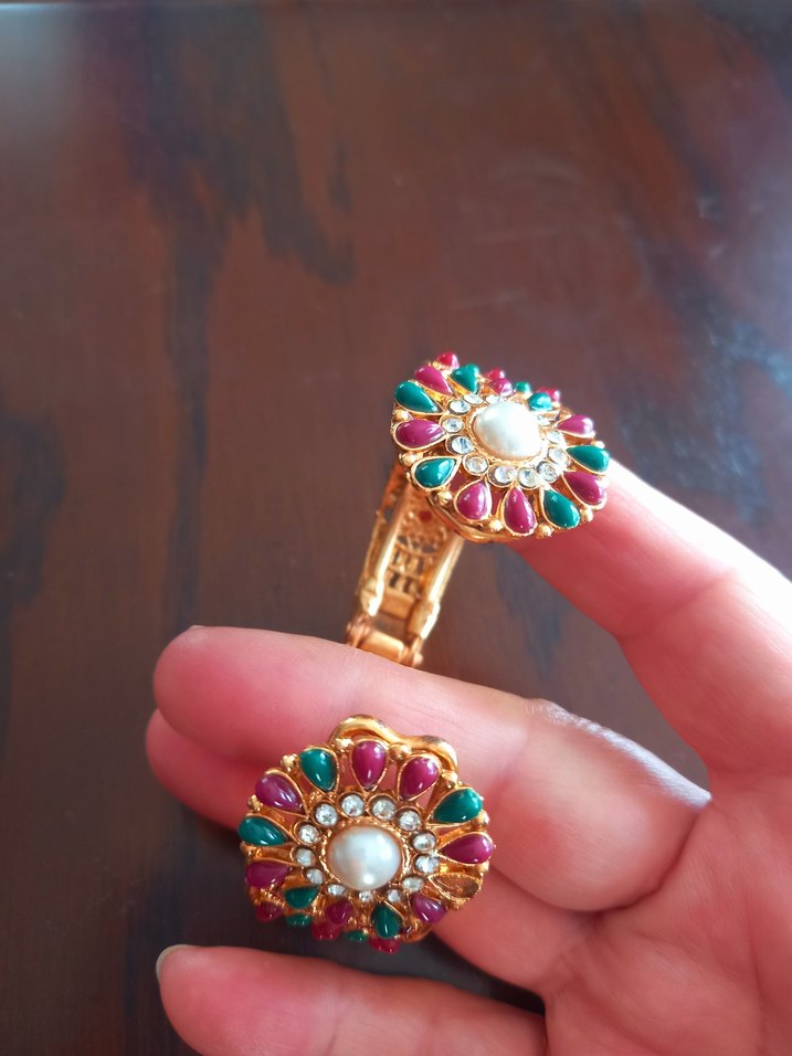 Altın Kaplama Hint Kelepçeli Bilezik - Görsel 4