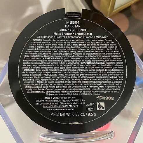 Beden Renk NYX Matte Bronzer