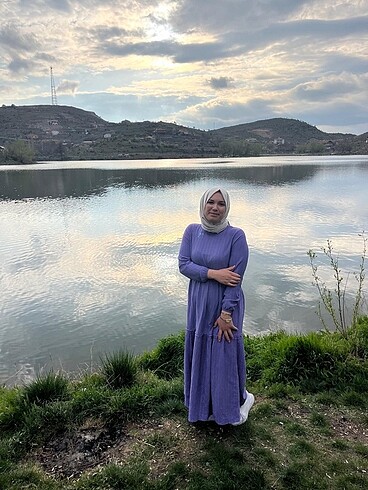 Tesettür elbise lila