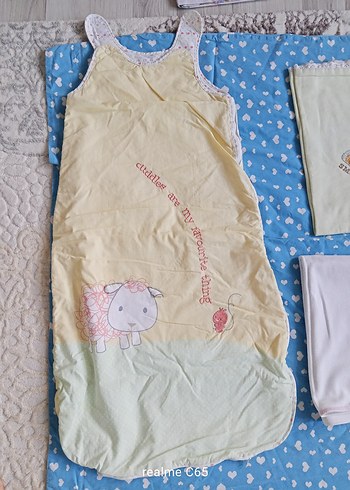 Nakışlı Pamuklu Çocuk Uyku Seti, Pastel Renkler - Görsel 3