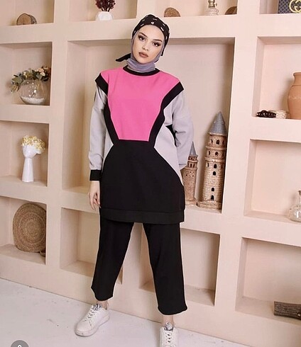 Moda rosa sweat tunik