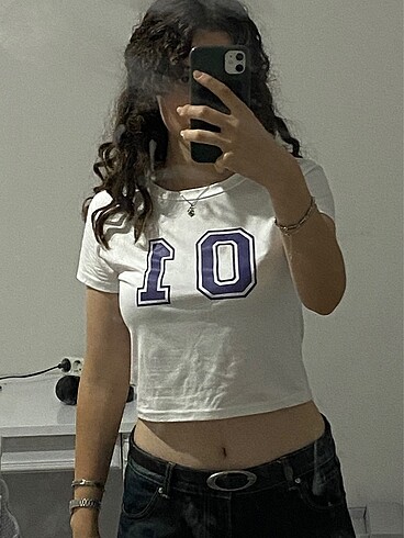 Sheinside vintage numarali babytee