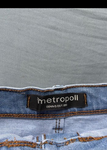 universal Beden Düğmeli Mavi Jean Mini Etek