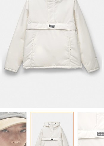 Beyaz Yüksek Yakalı Kadın Spor Mont - Görsel 2