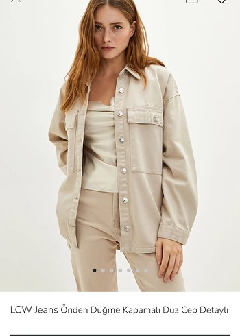 LCW Jeans Bej Kadın Düğmeli Gömlek - Görsel 5