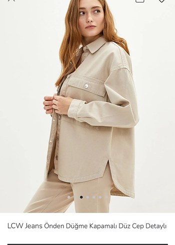 LCW Jeans Bej Kadın Düğmeli Gömlek - Görsel 4